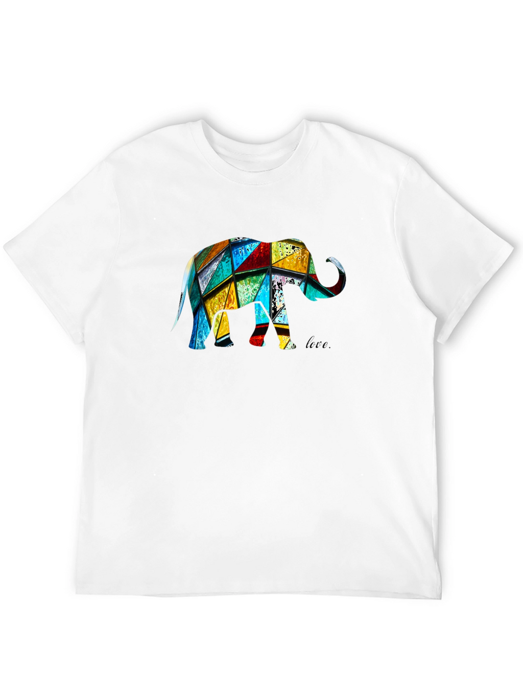 Geometric Elephant Graphic Black T-Shirt