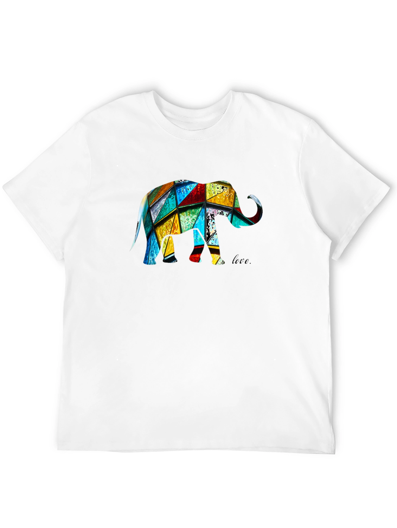 Geometric Elephant Graphic Black T-Shirt