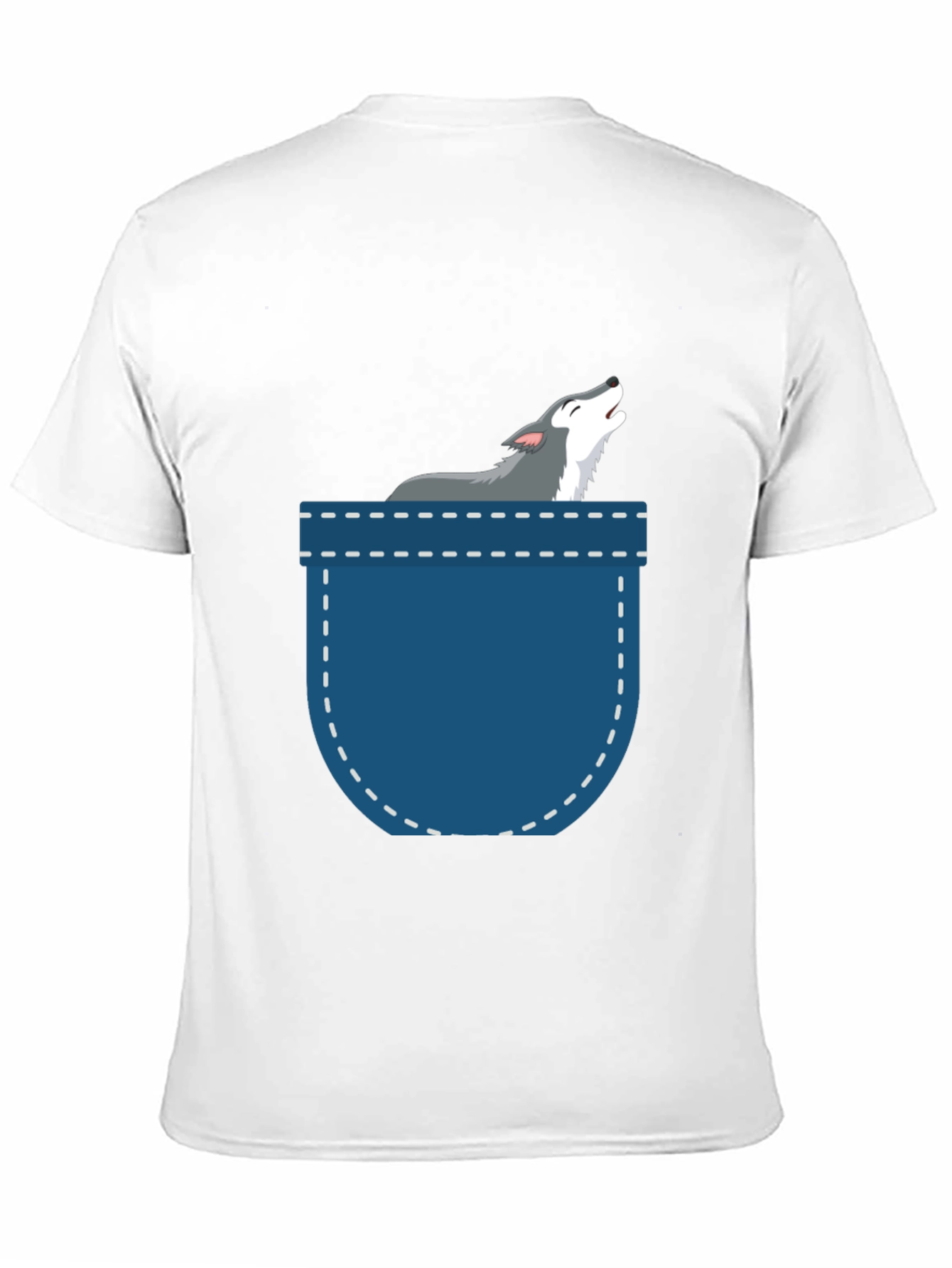 Wolf Pocket Graphic Tee - Black Casual Shirt