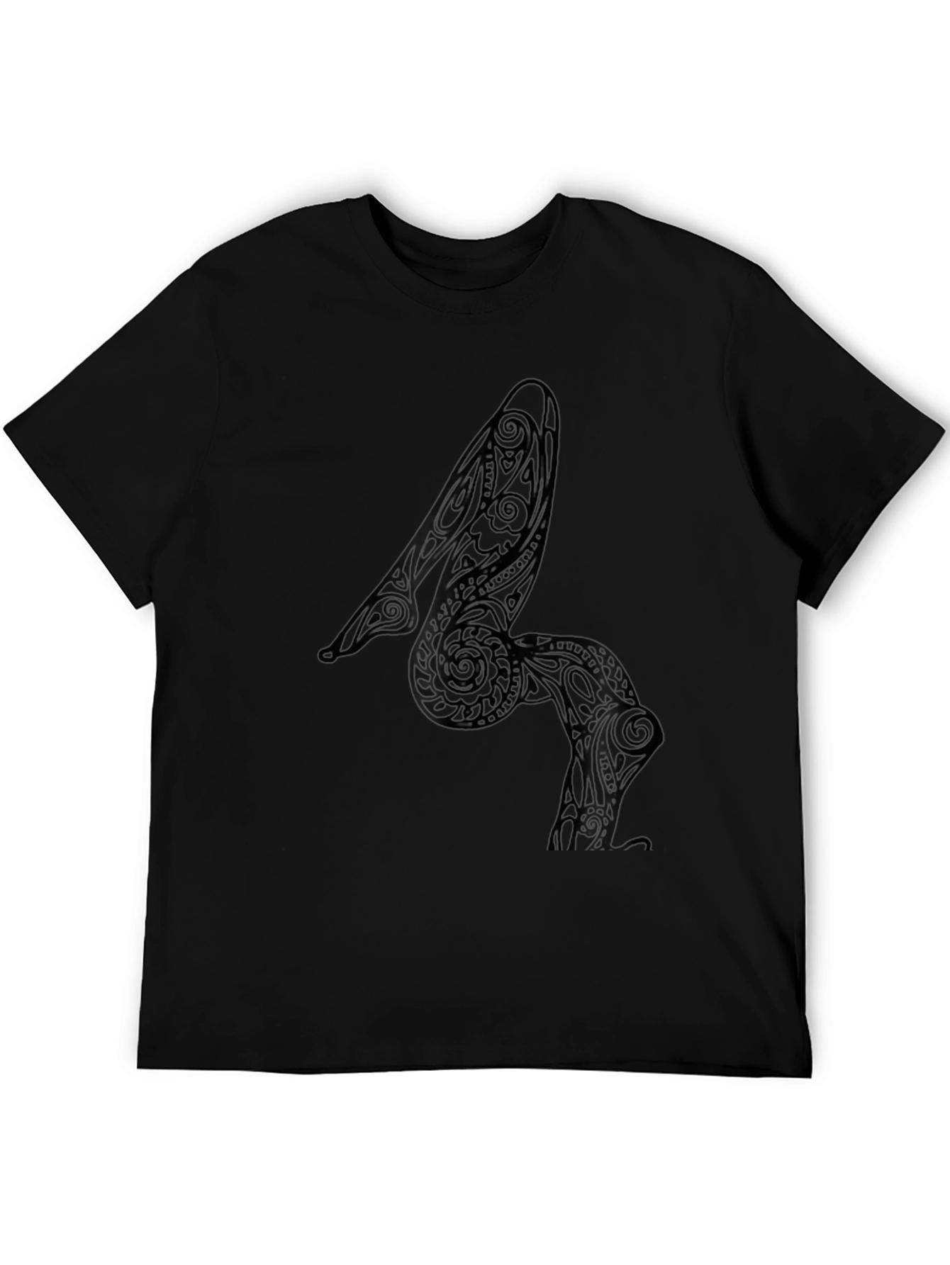 Tribal Heel Art Mens Black T-Shirt