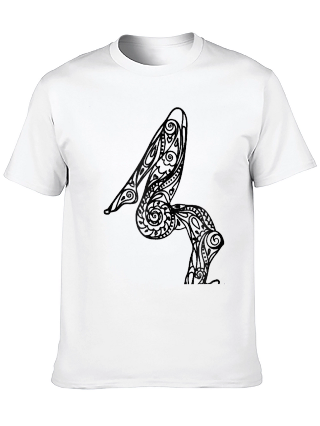 Tribal Heel Art Mens Black T-Shirt