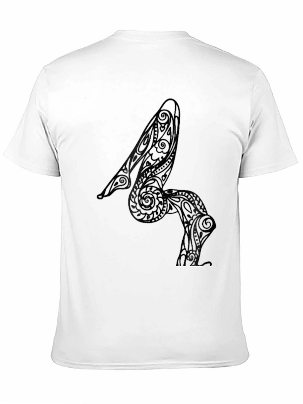 Tribal Heel Art Mens Black T-Shirt
