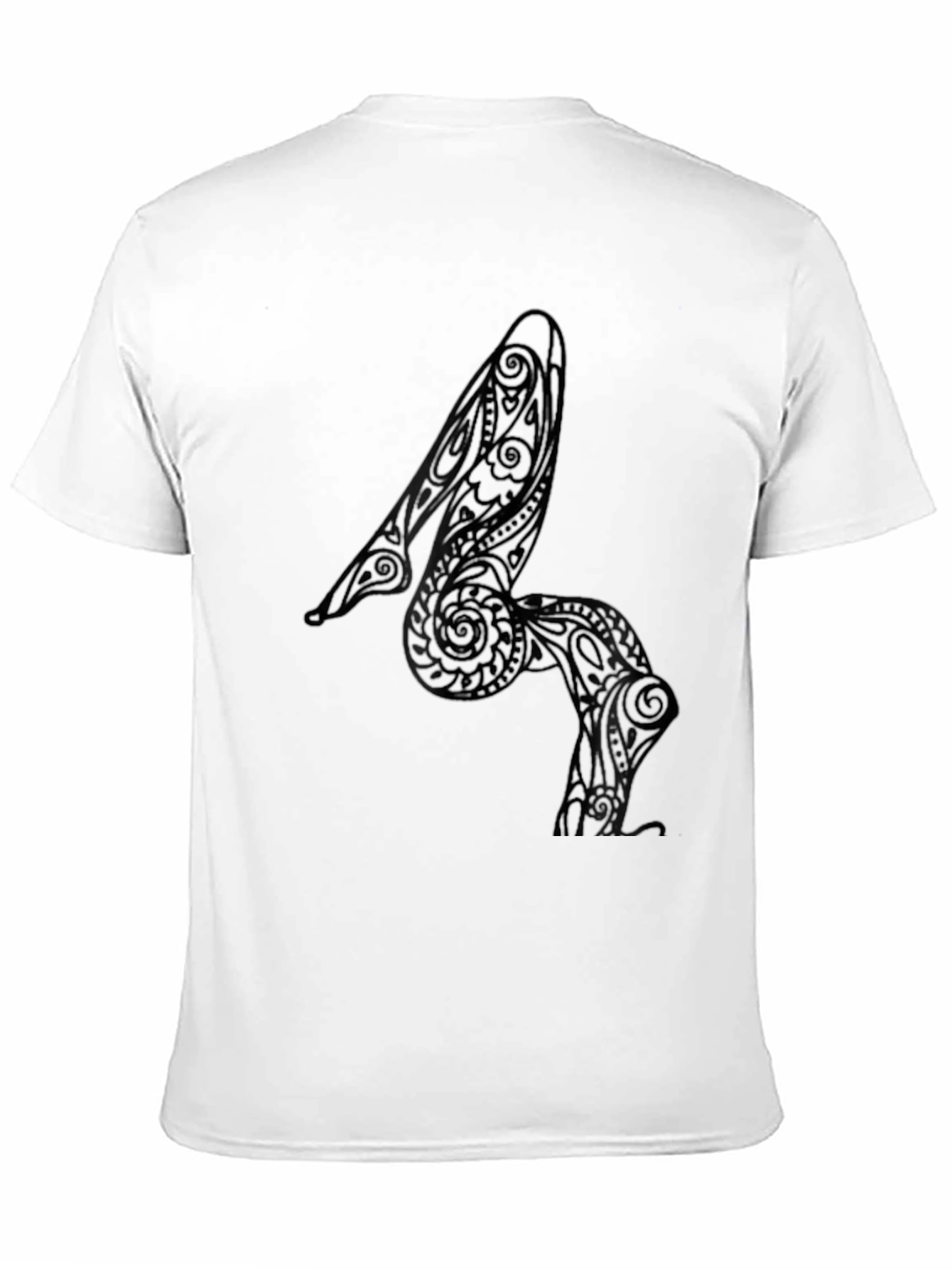 Tribal Heel Art Mens Black T-Shirt