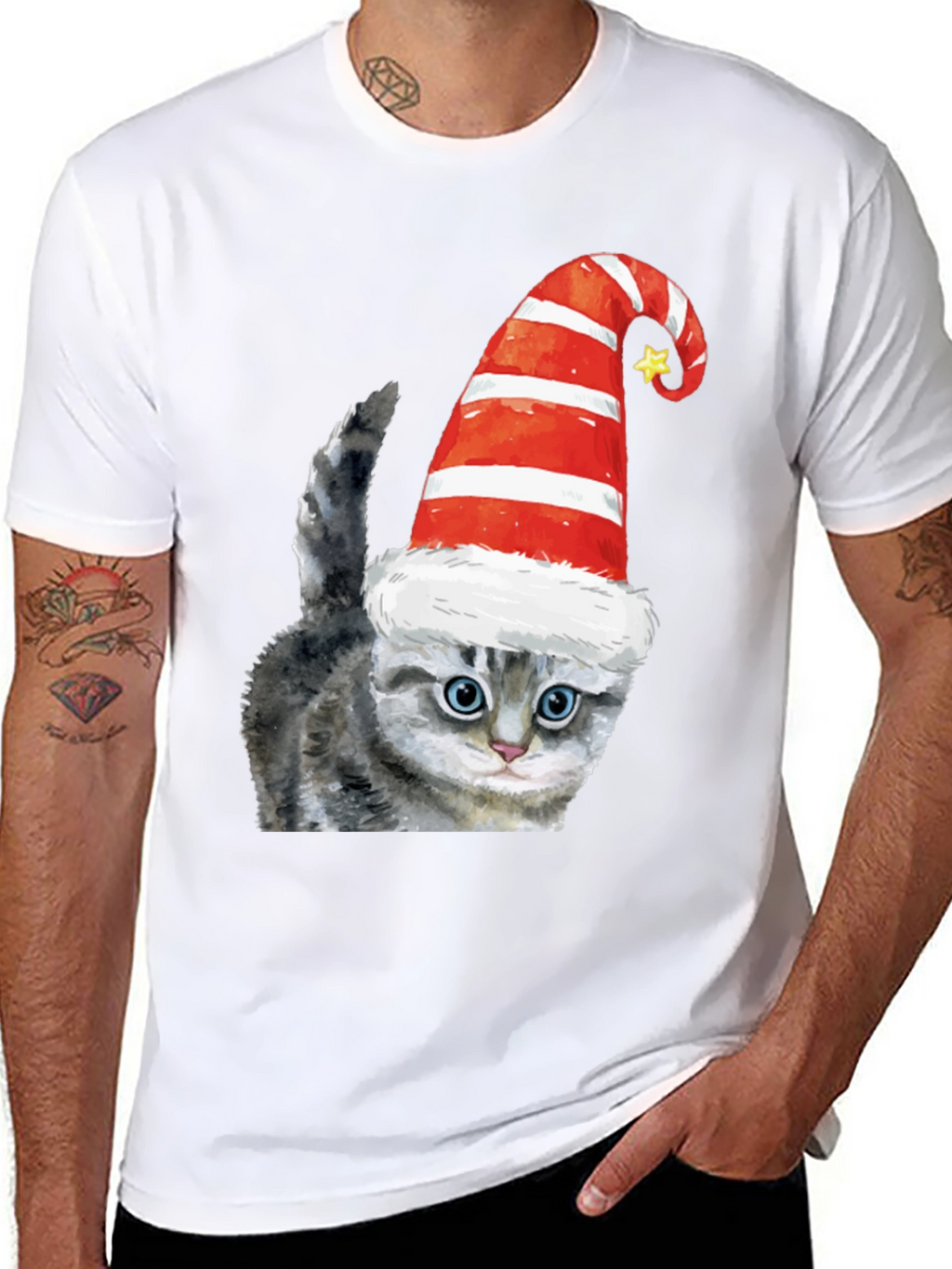 Festive Cat Tee - Holiday Cheer