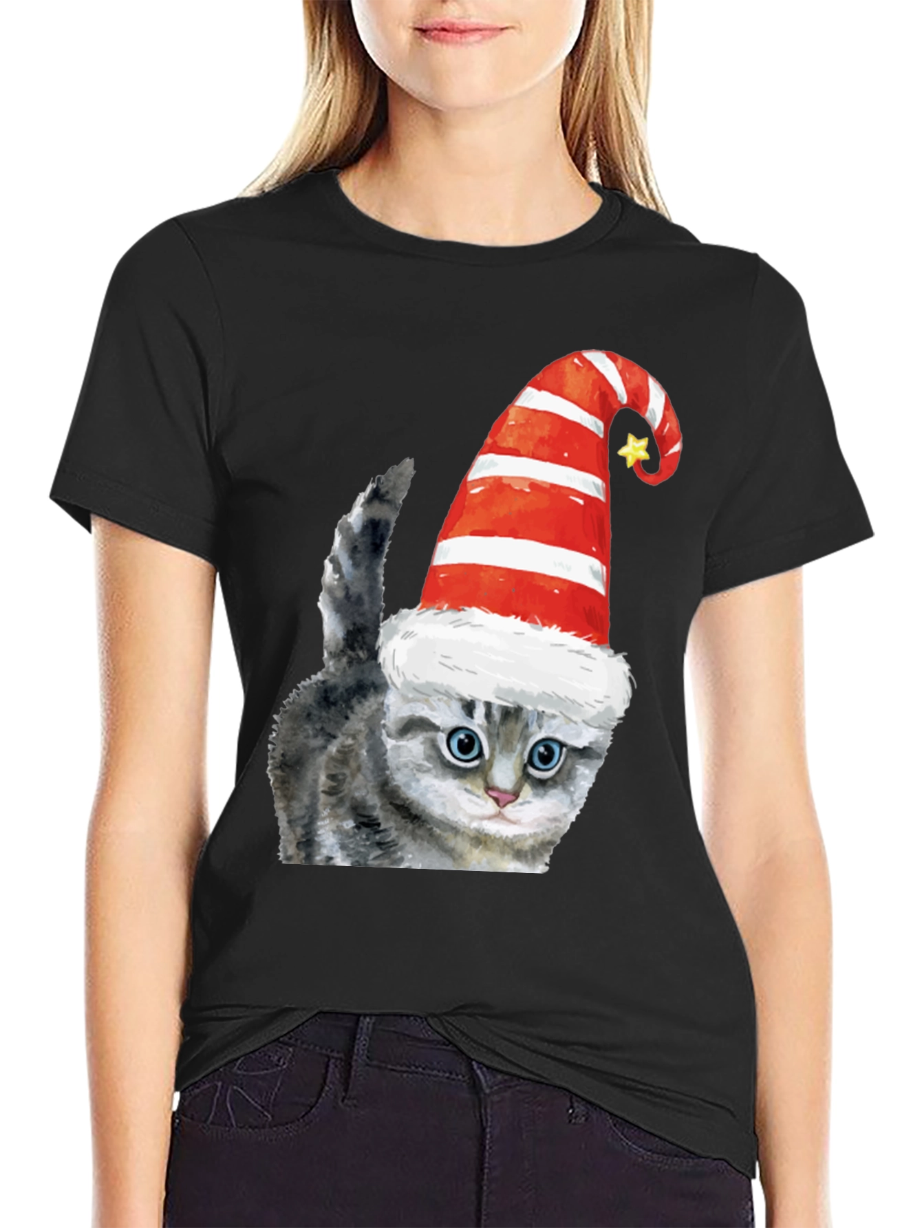 Festive Cat Tee - Holiday Cheer