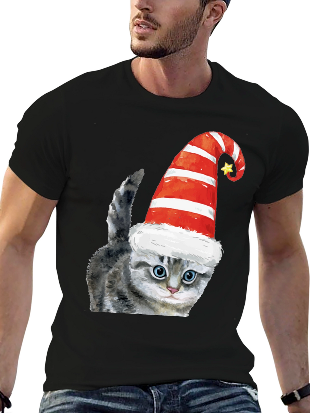 Festive Cat Tee - Holiday Cheer