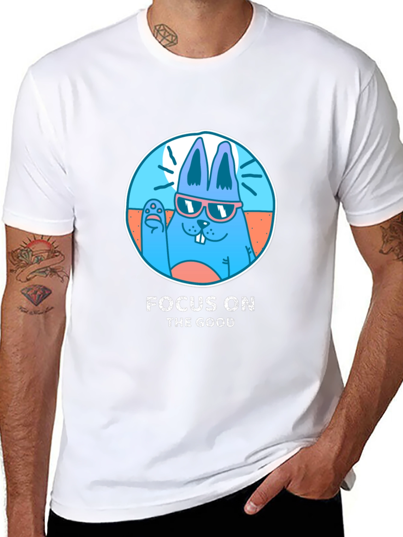 Focus on the Good: Bunny Graphic Tee