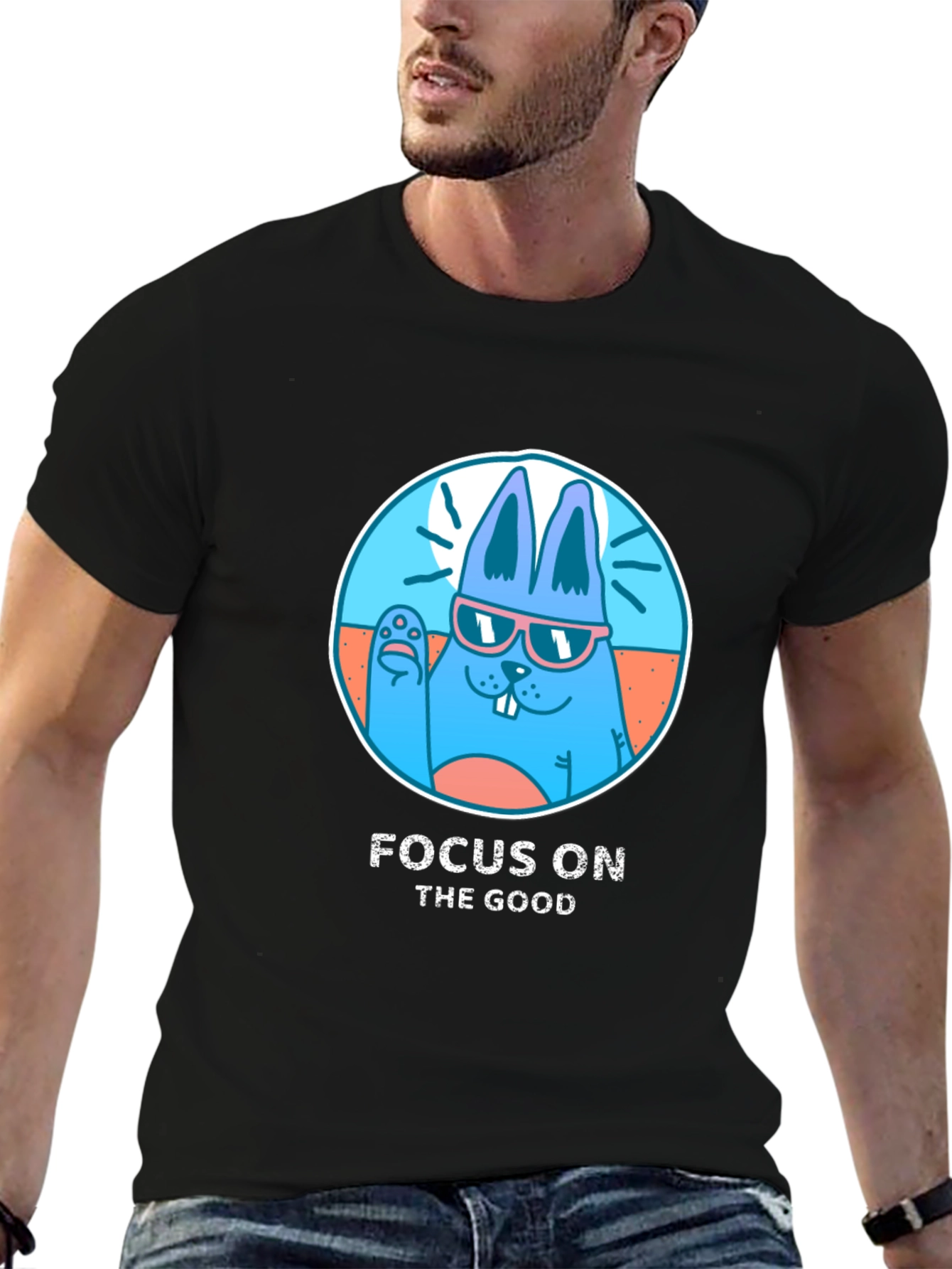 Focus on the Good: Bunny Graphic Tee