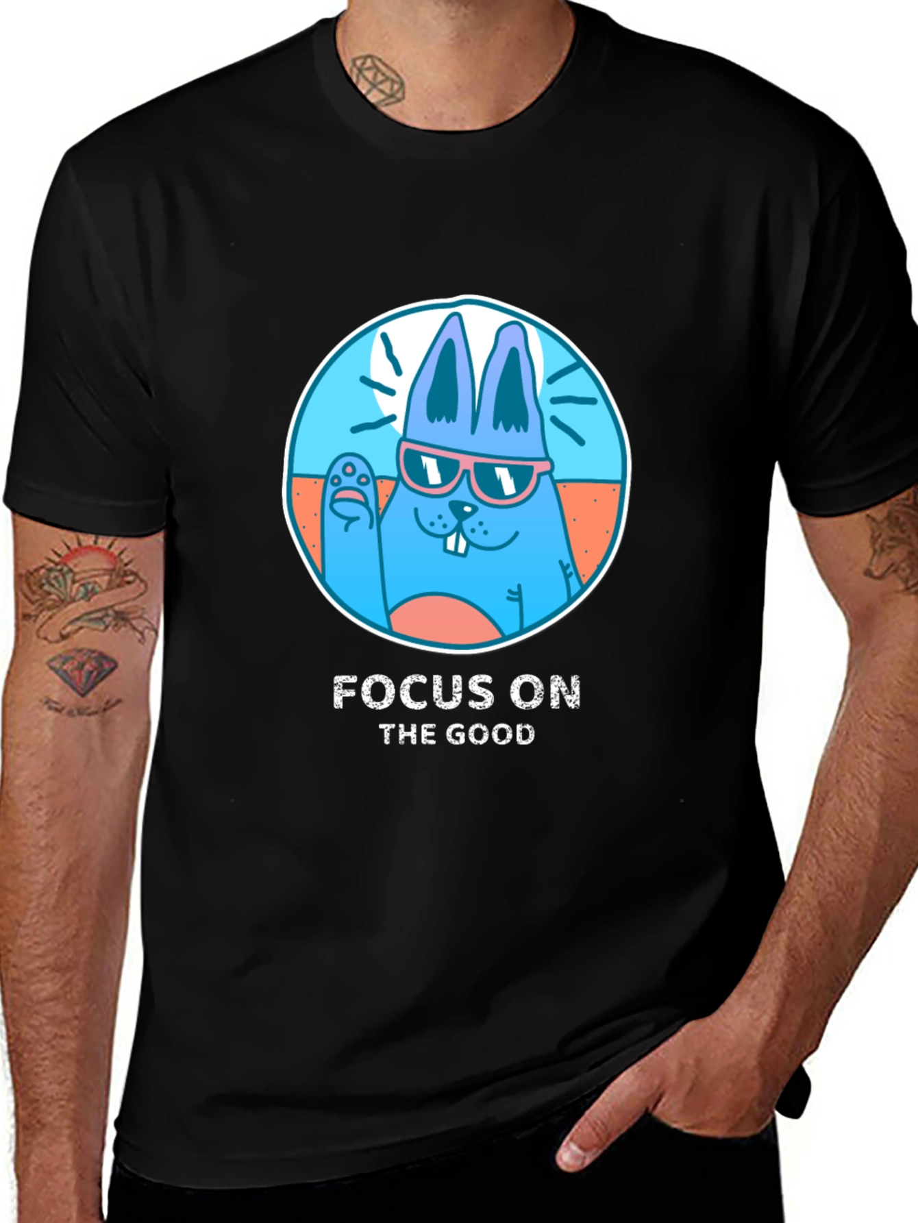 Focus on the Good: Bunny Graphic Tee