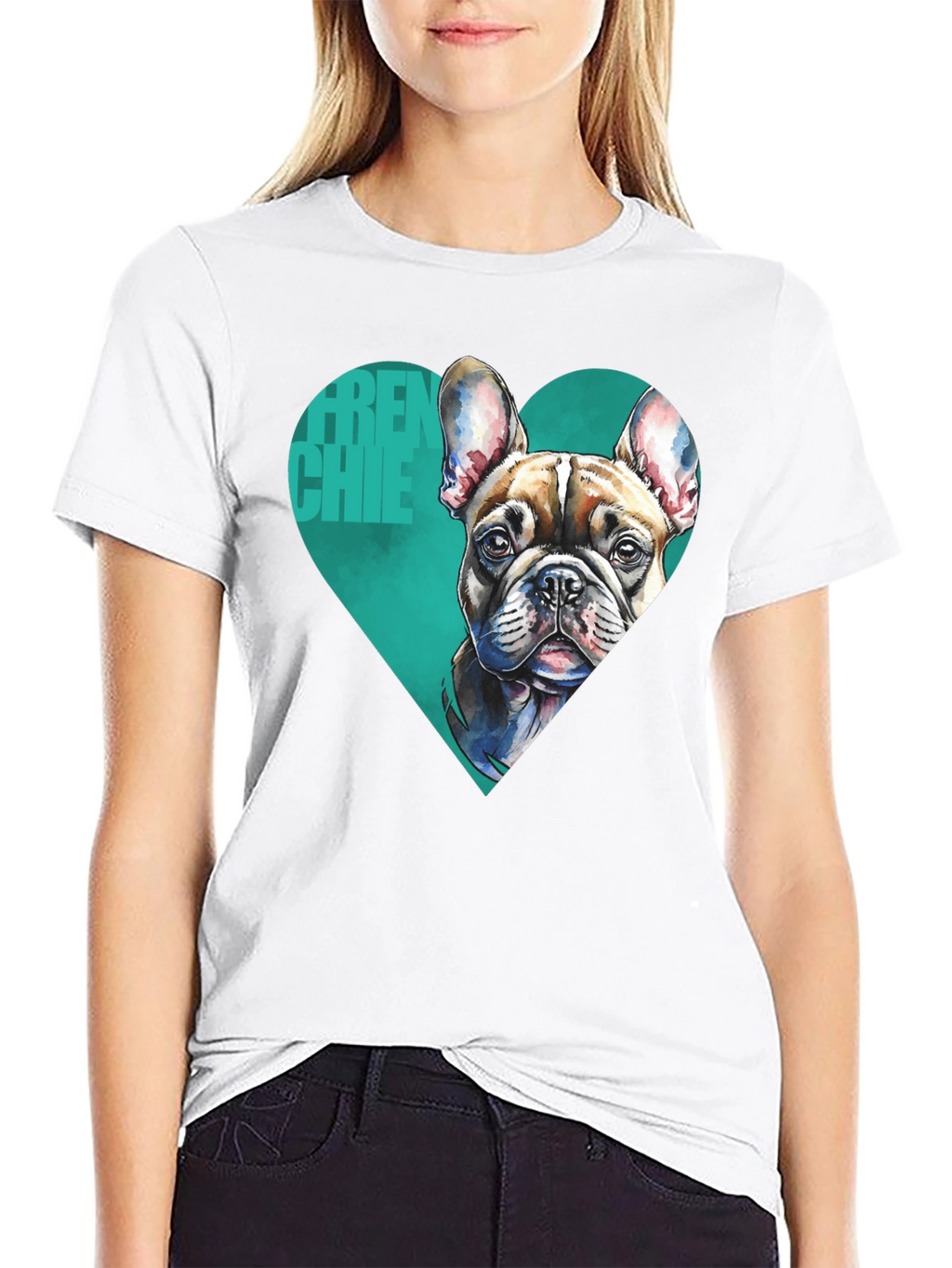 Frenchie Love Mens Black Graphic Tee