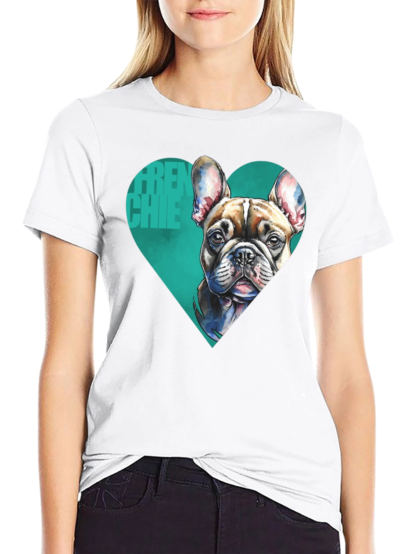 Frenchie Love Mens Black Graphic Tee