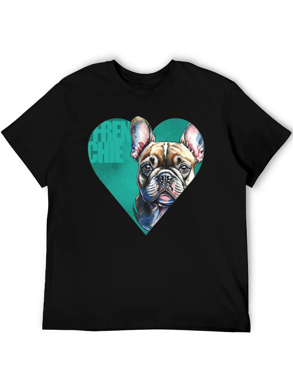 Frenchie Love Mens Black Graphic Tee