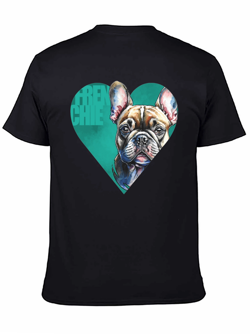 Frenchie Love Mens Black Graphic Tee