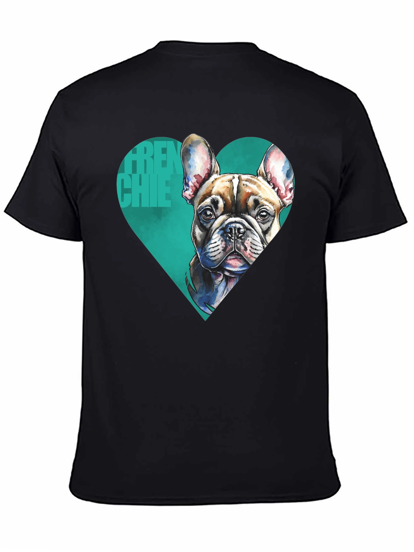 Frenchie Love Mens Black Graphic Tee