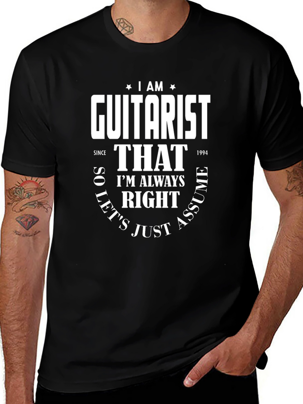 Guitarist Always Right Black Graphic Tee