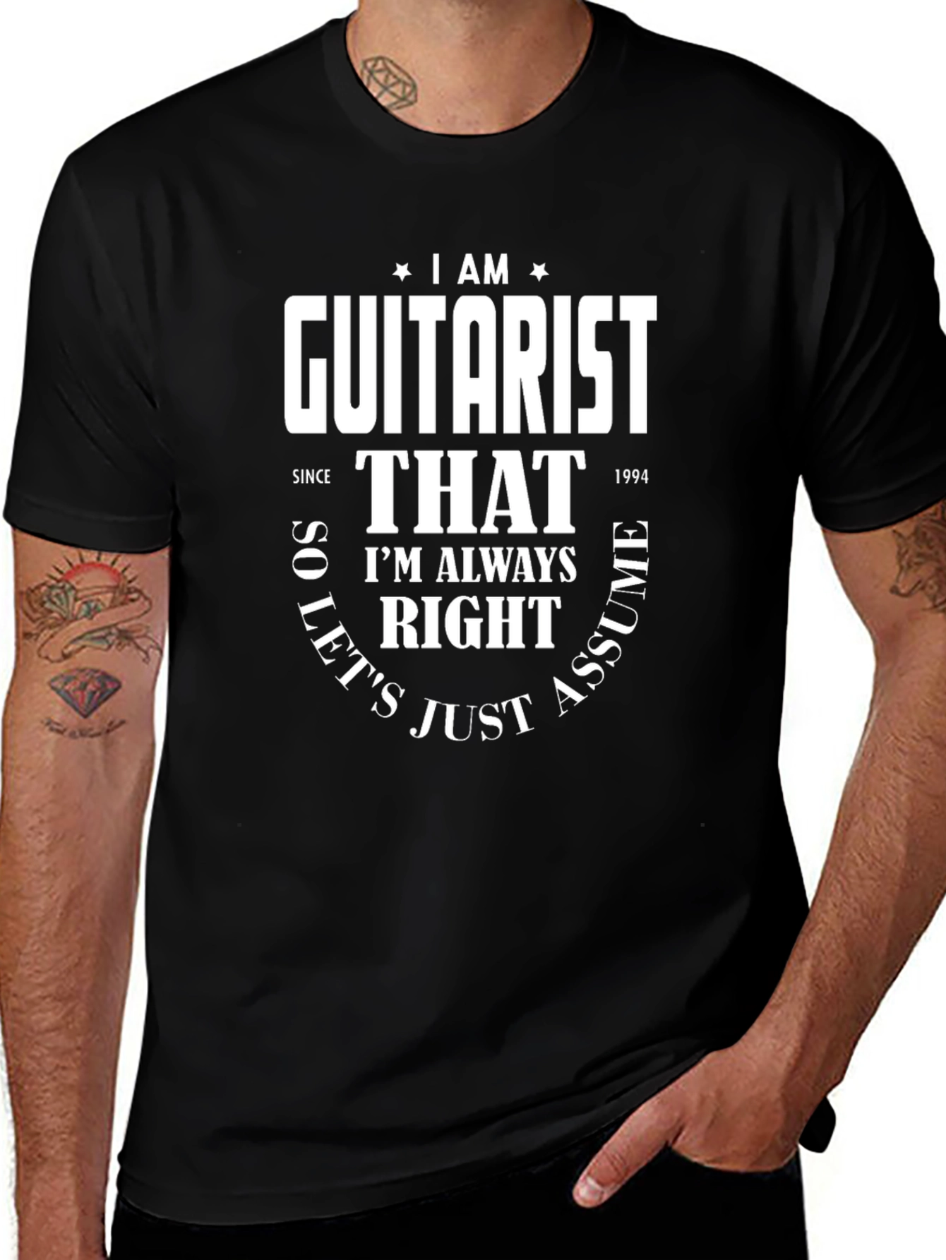 Guitarist Always Right Black Graphic Tee