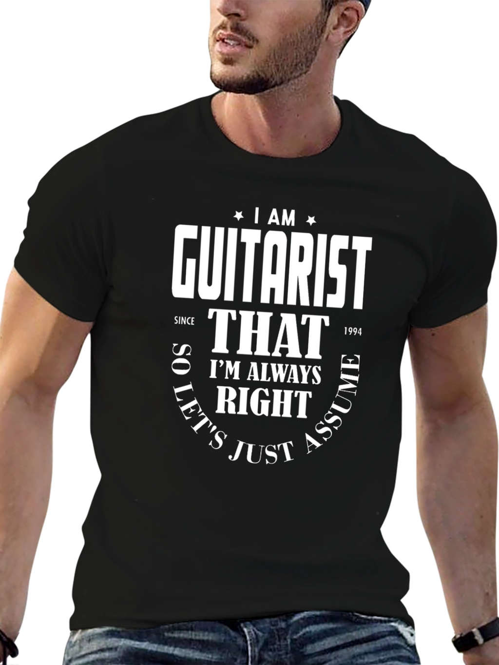 Guitarist Always Right Black Graphic Tee