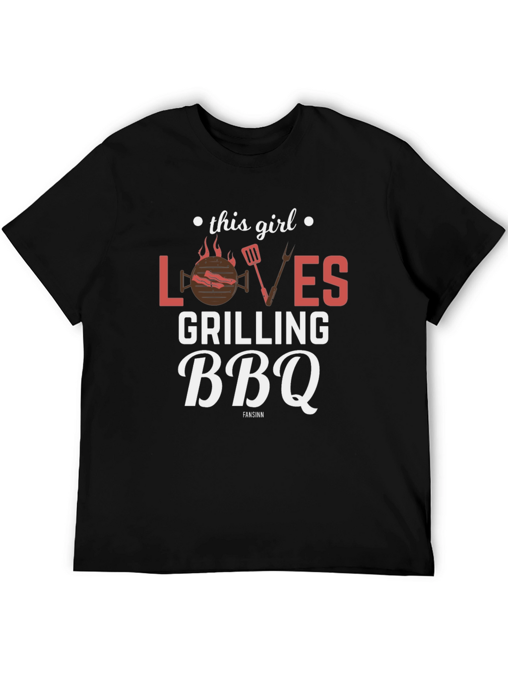 This Girl Loves Grilling BBQ Black T-Shirt