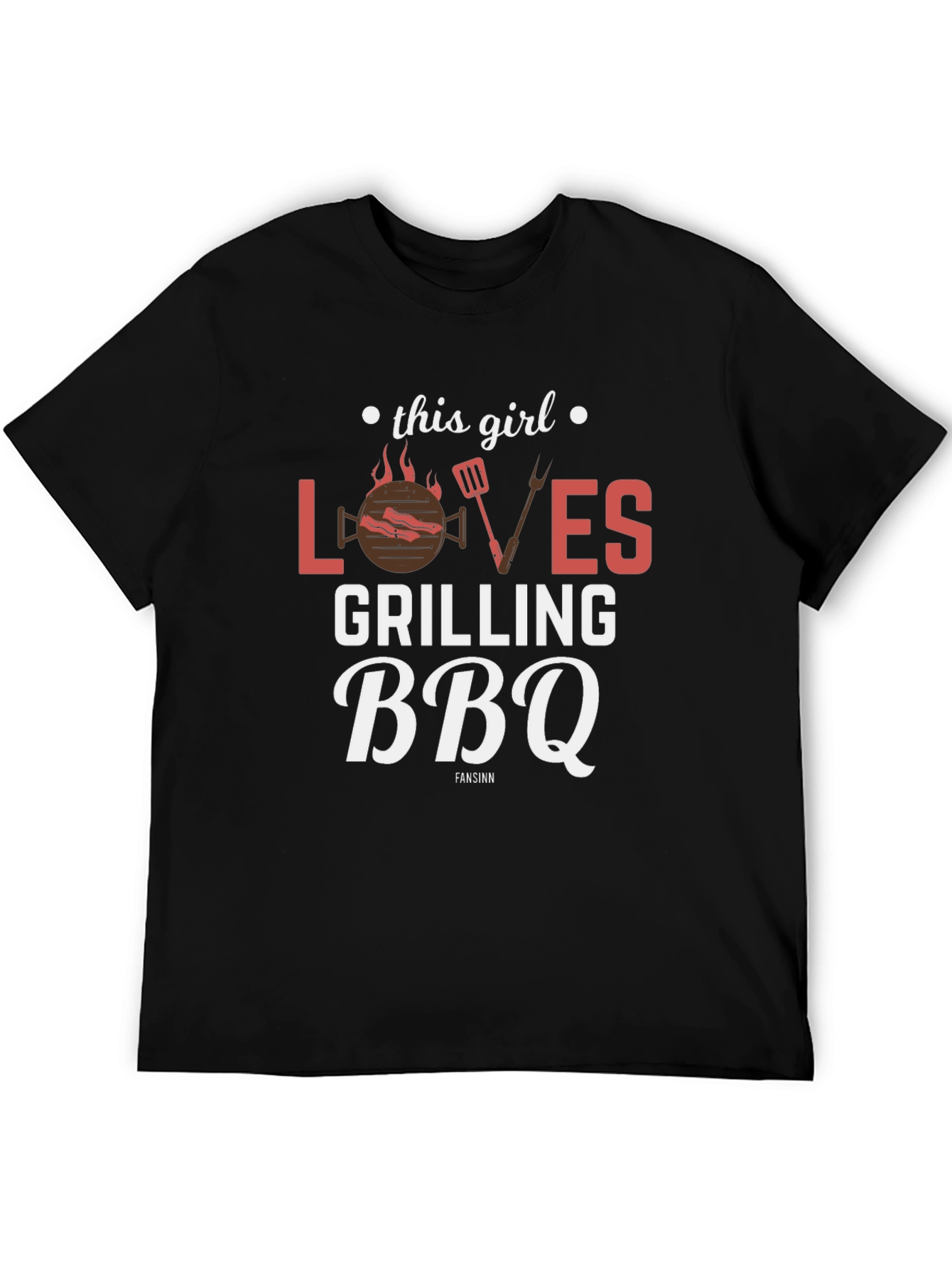 This Girl Loves Grilling BBQ Black T-Shirt