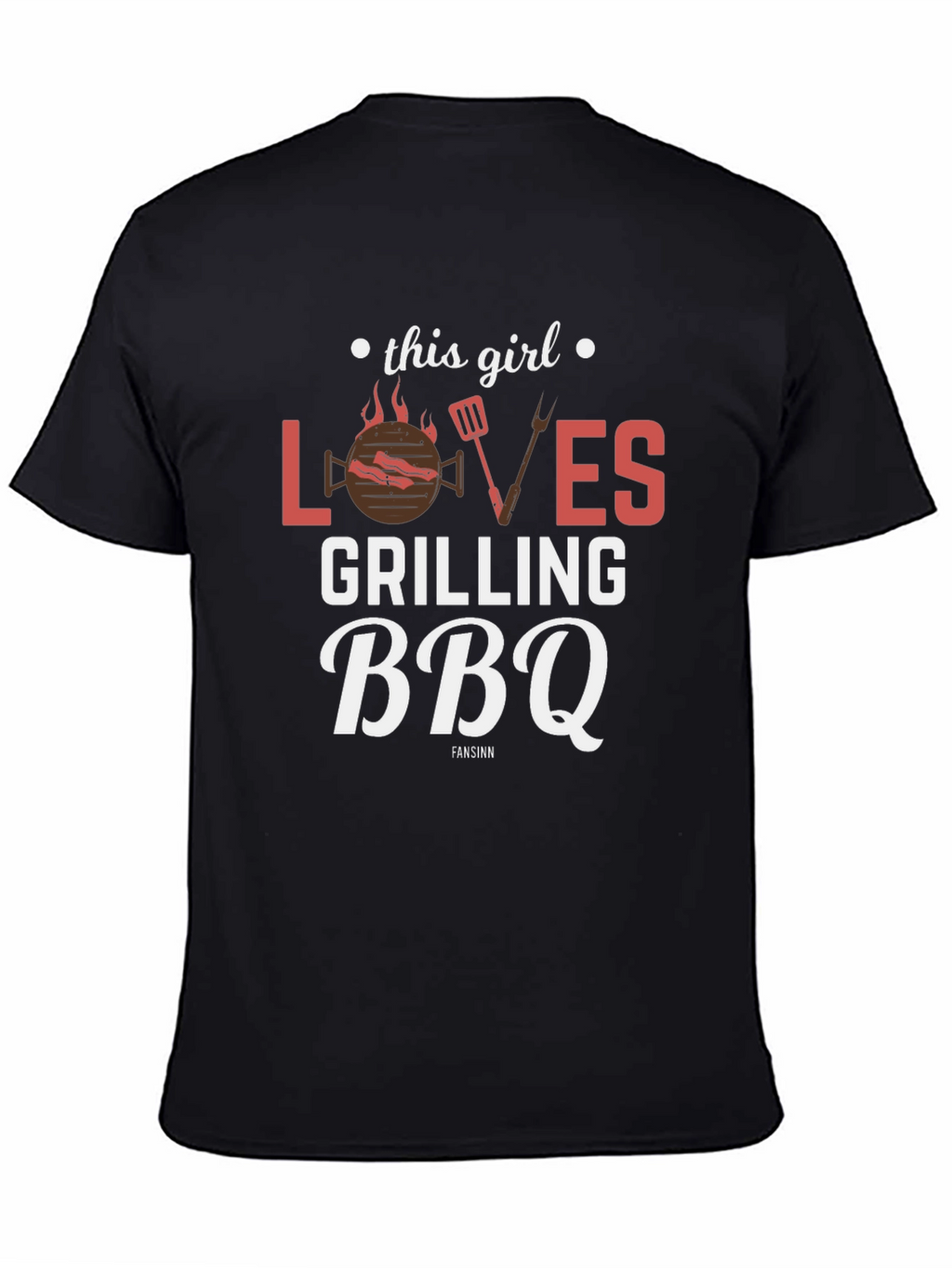 This Girl Loves Grilling BBQ Black T-Shirt