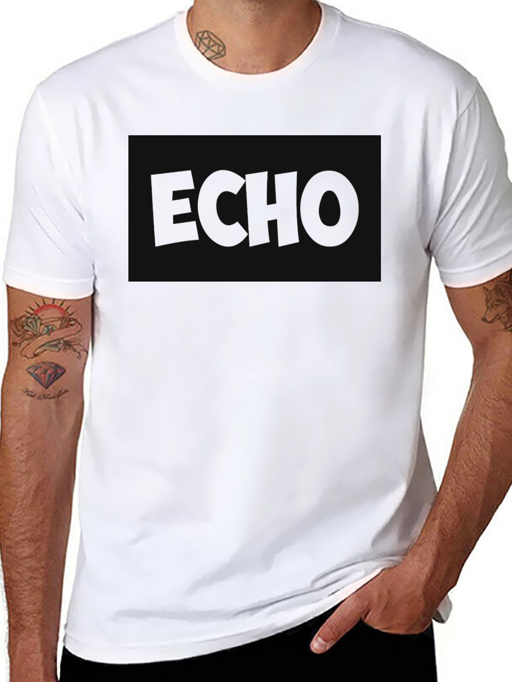 Mens Black Echo Graphic T-Shirt