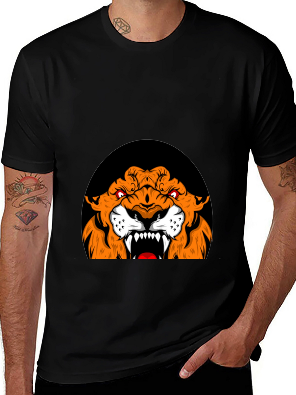 Roaring Tiger Graphic Tee - Black