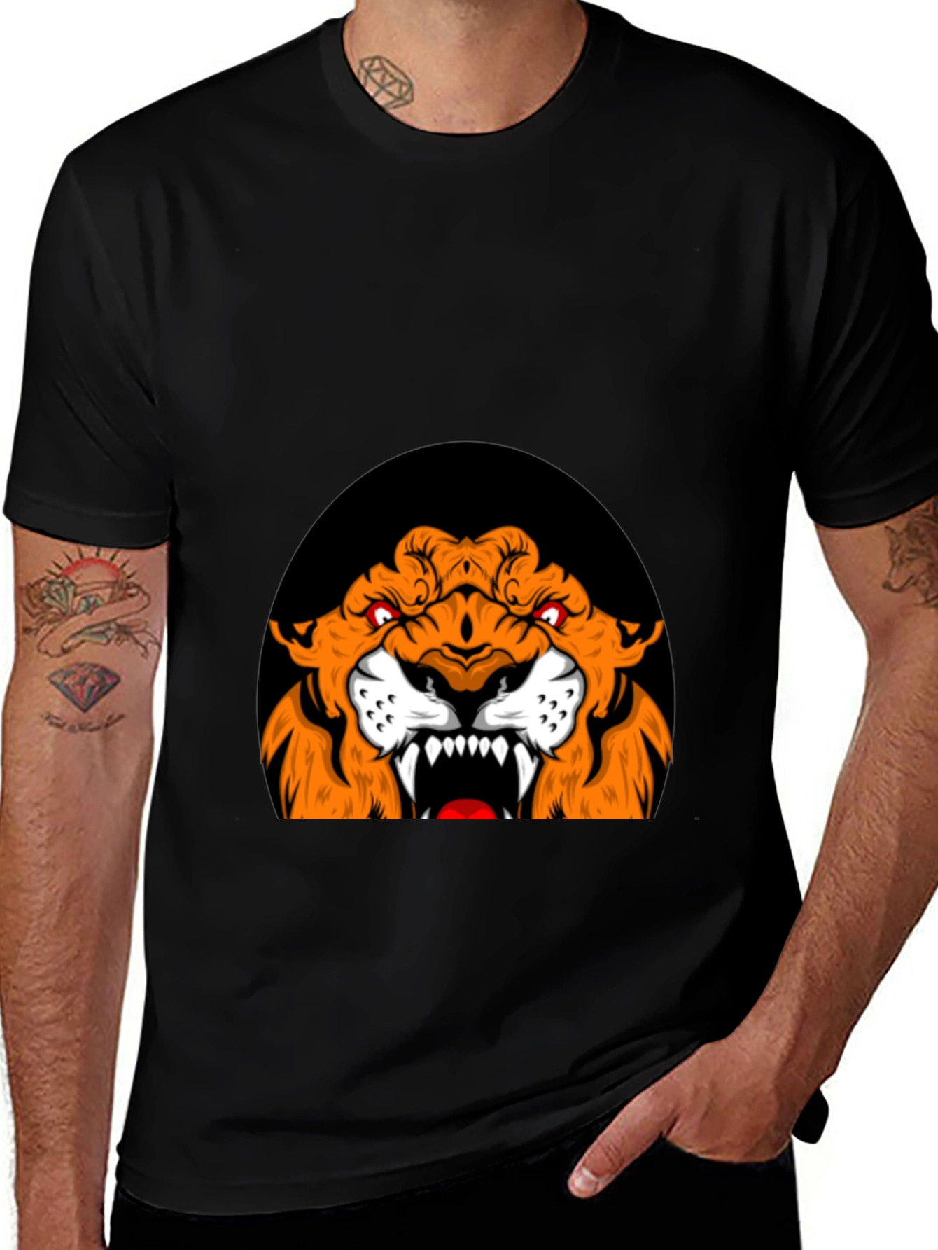 Roaring Tiger Graphic Tee - Black