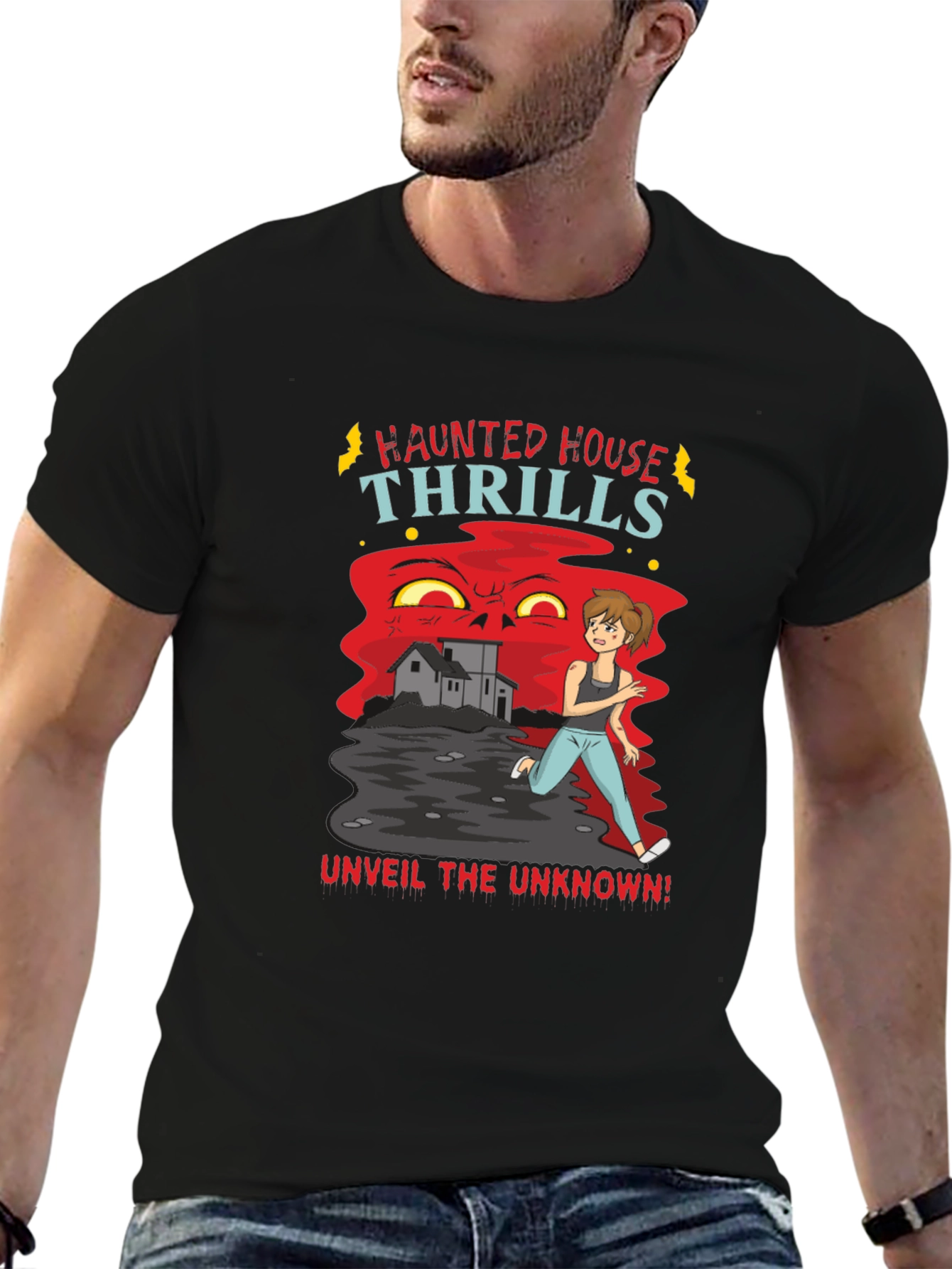 Haunted House Thrills Graphic Tee