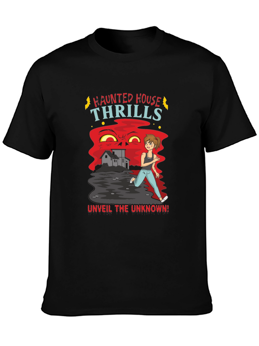 Haunted House Thrills Graphic Tee