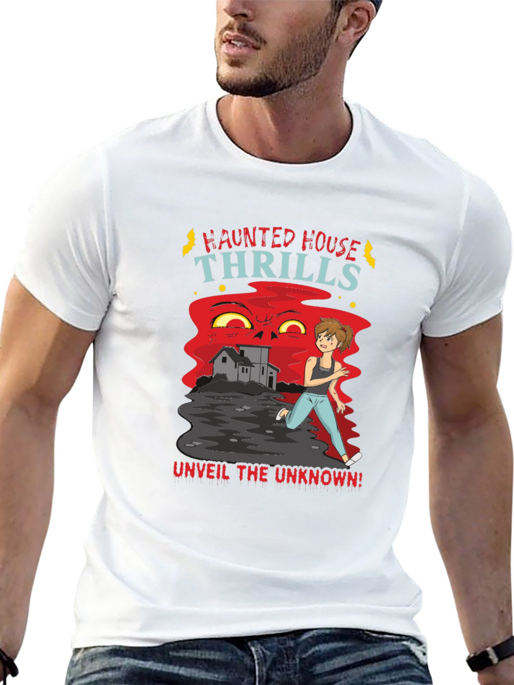 Haunted House Thrills Graphic Tee