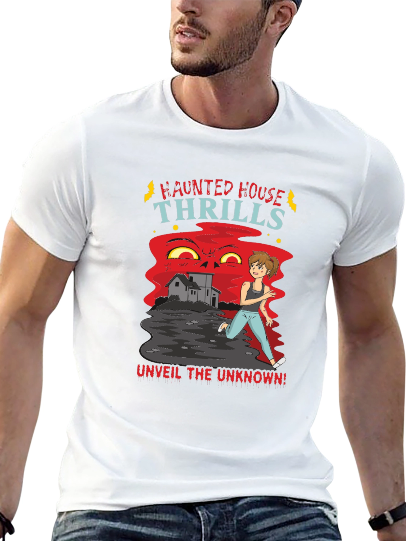 Haunted House Thrills Graphic Tee