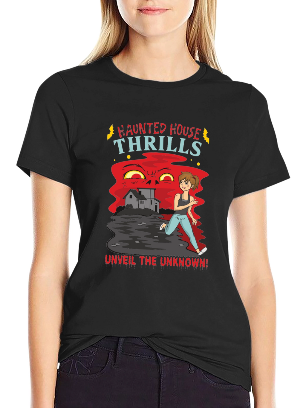 Haunted House Thrills Graphic Tee