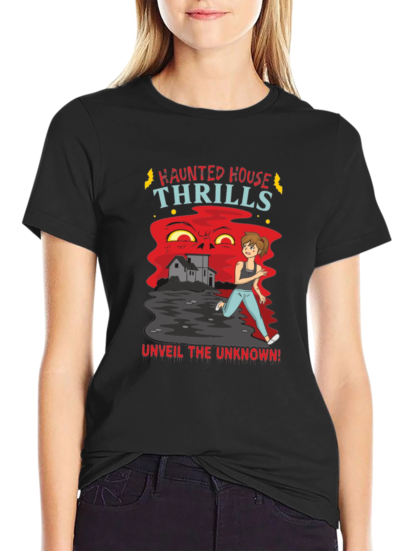 Haunted House Thrills Graphic Tee