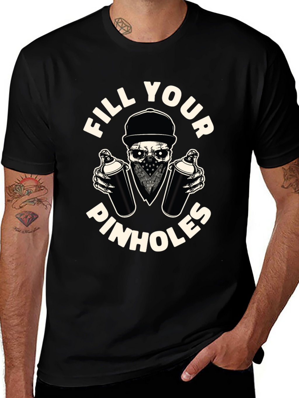 Fill Your Pinhole Graffiti Skull T-Shirt