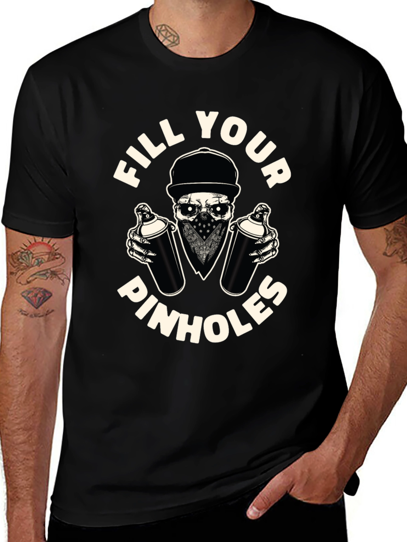 Fill Your Pinhole Graffiti Skull T-Shirt
