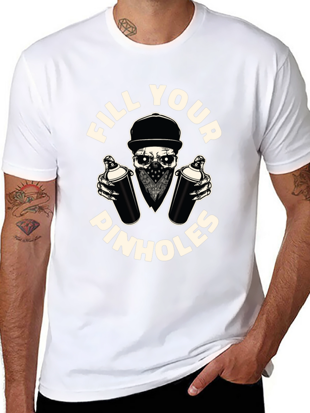 Fill Your Pinhole Graffiti Skull T-Shirt