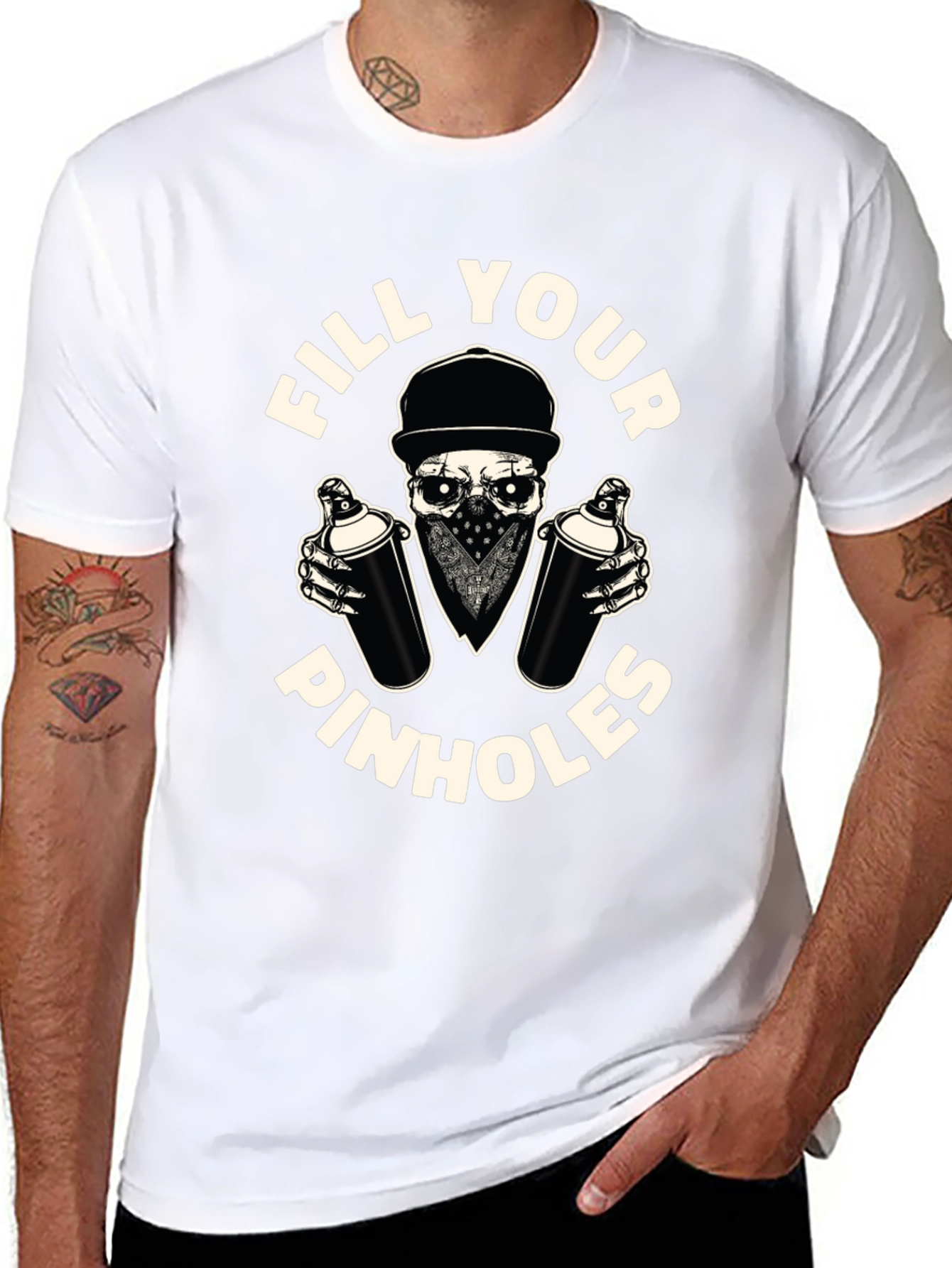 Fill Your Pinhole Graffiti Skull T-Shirt