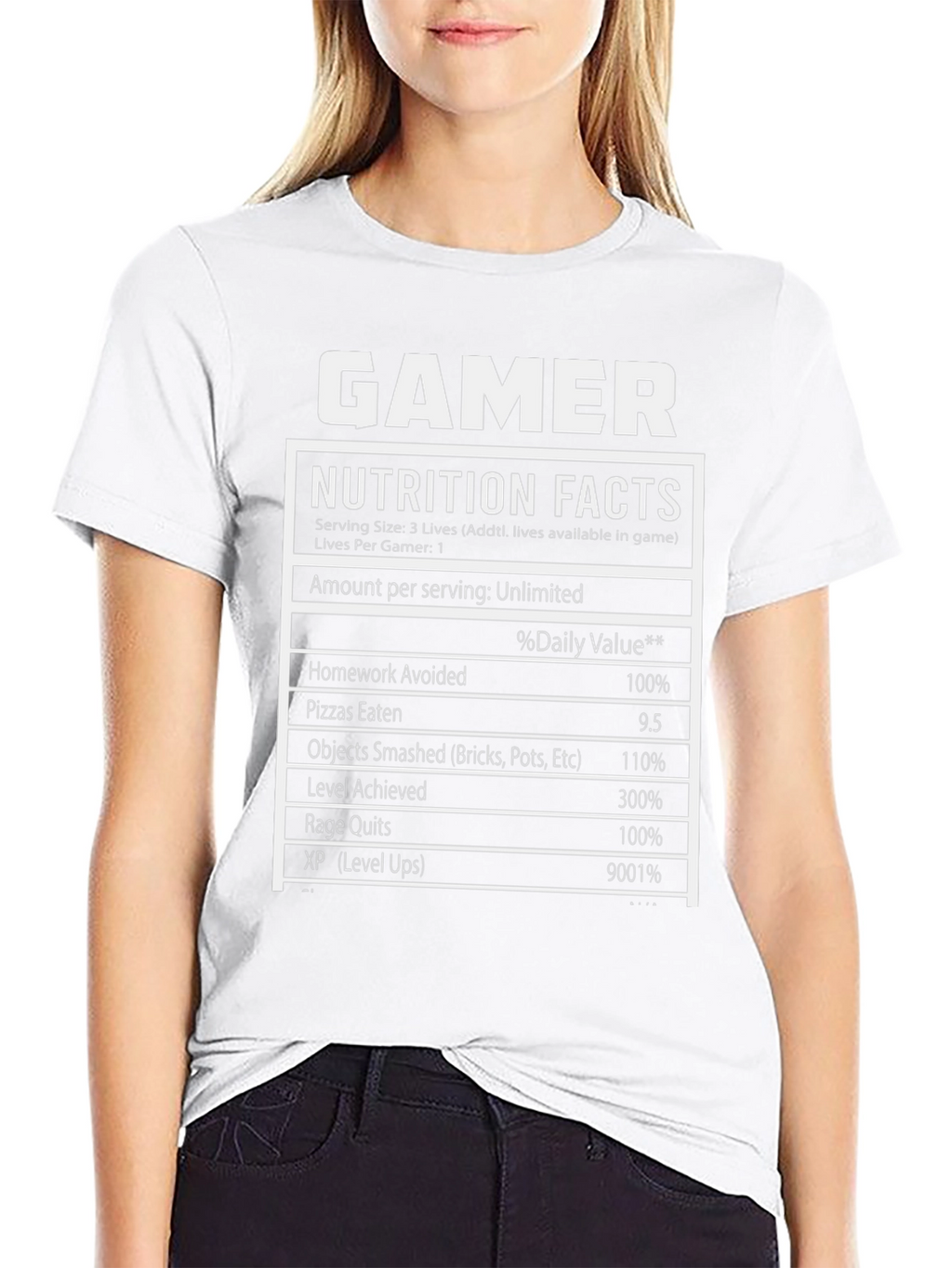 Gamer Nutrition Facts T-Shirt - Funny Gift