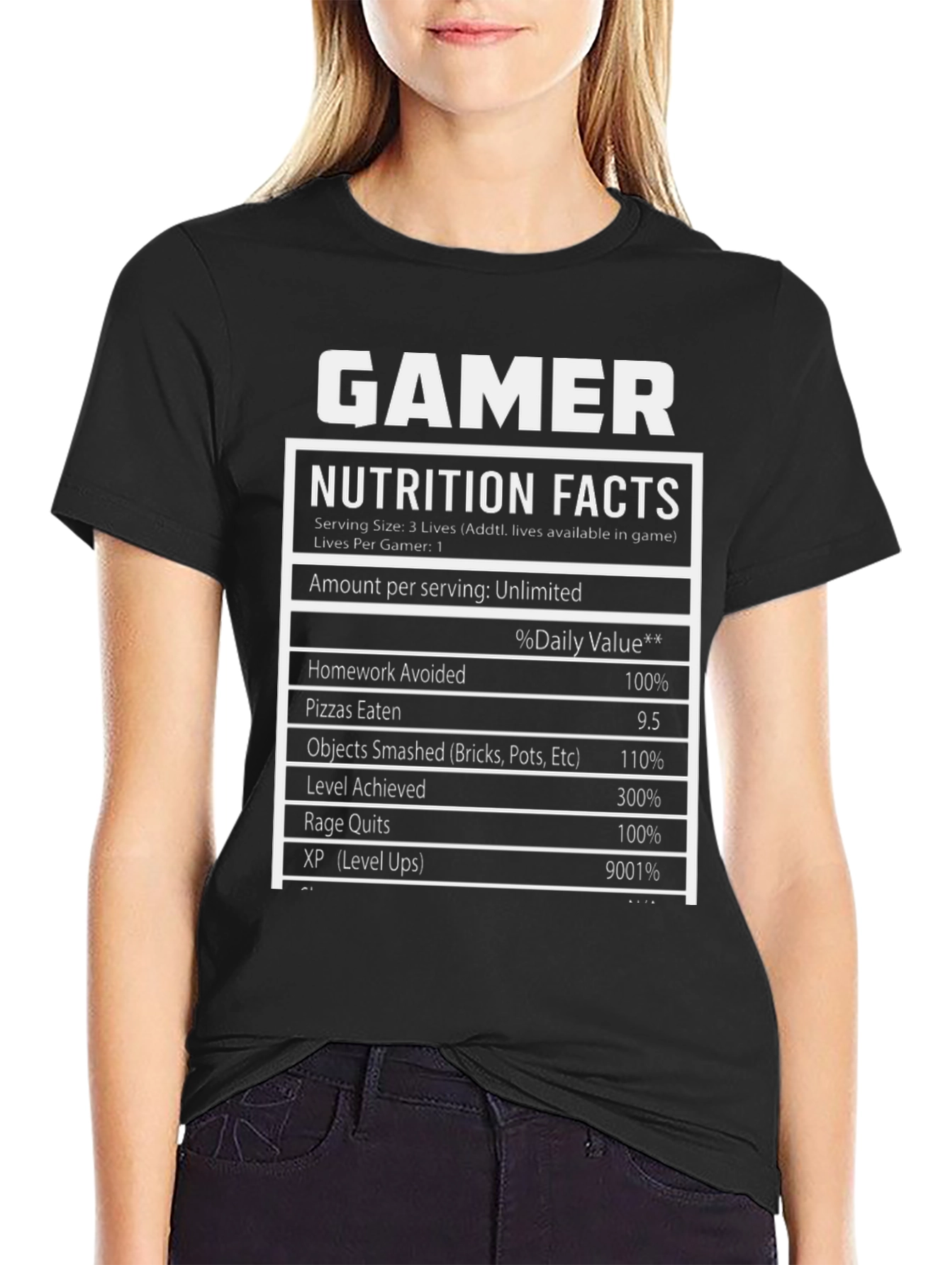 Gamer Nutrition Facts T-Shirt - Funny Gift