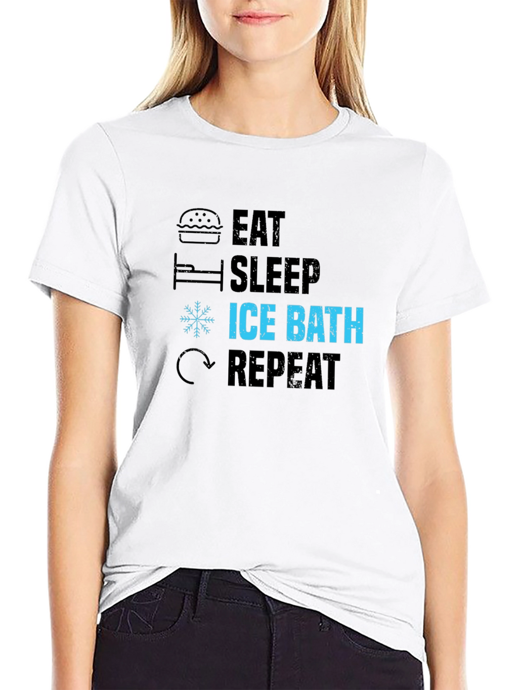 Eat Sleep Ice Bath Repeat Black T-Shirt