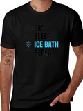 Eat Sleep Ice Bath Repeat Black T-Shirt