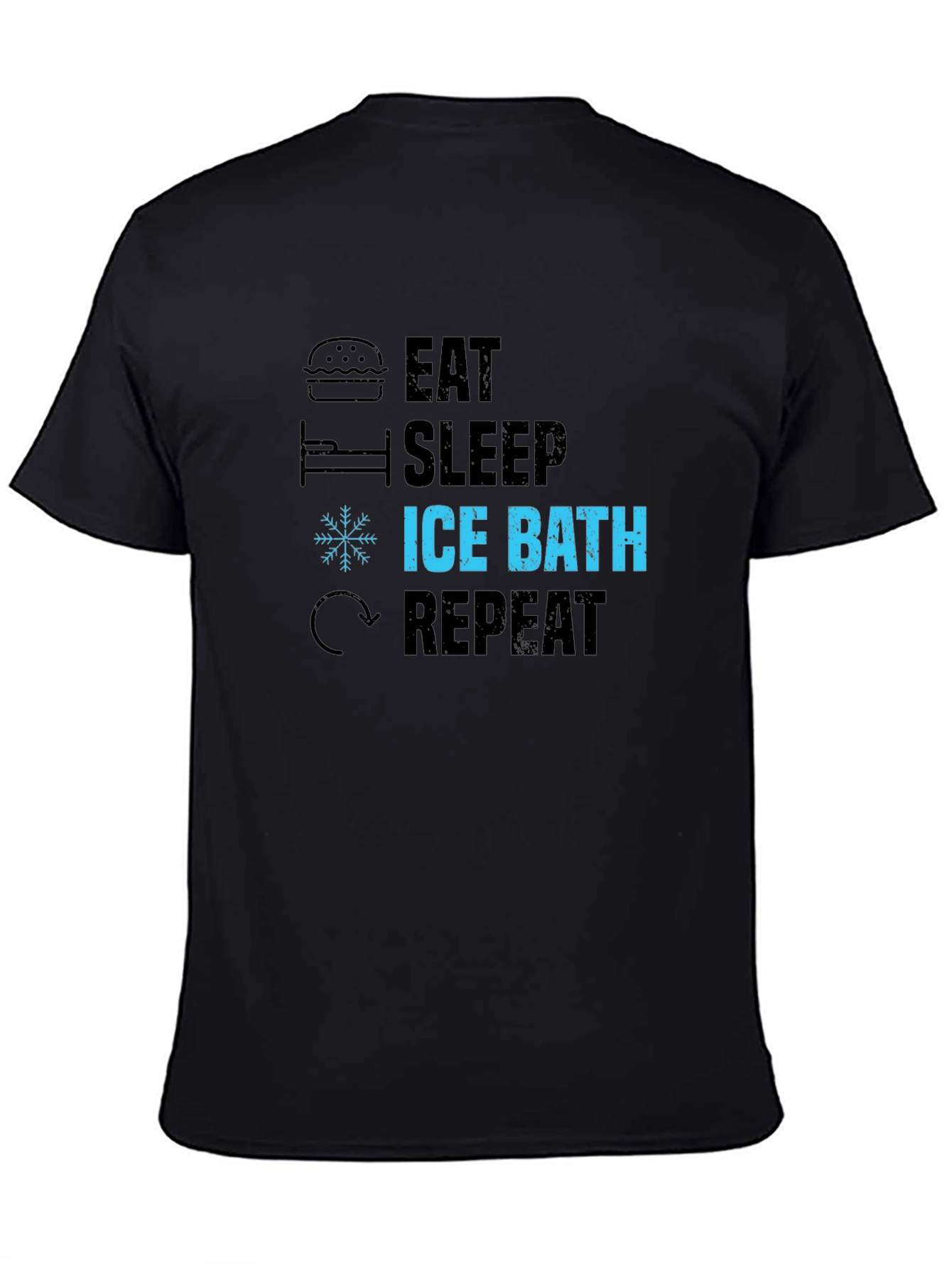 Eat Sleep Ice Bath Repeat Black T-Shirt