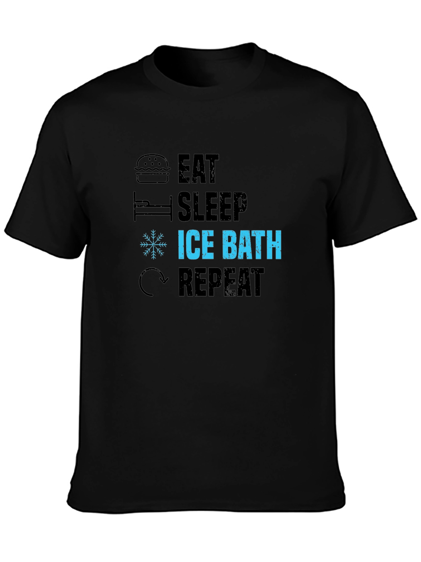 Eat Sleep Ice Bath Repeat Black T-Shirt