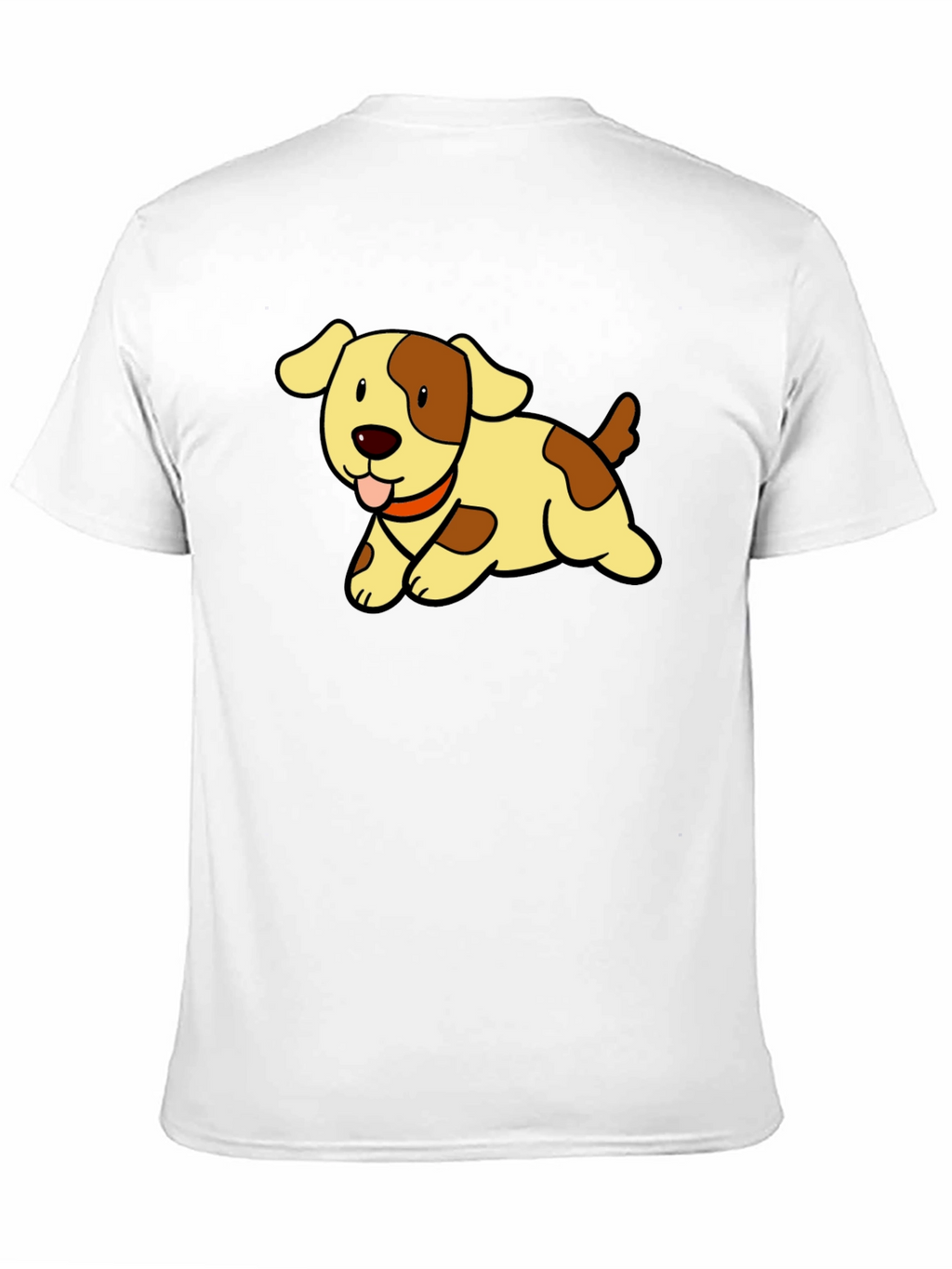 Cute Puppy Cartoon Black T-Shirt