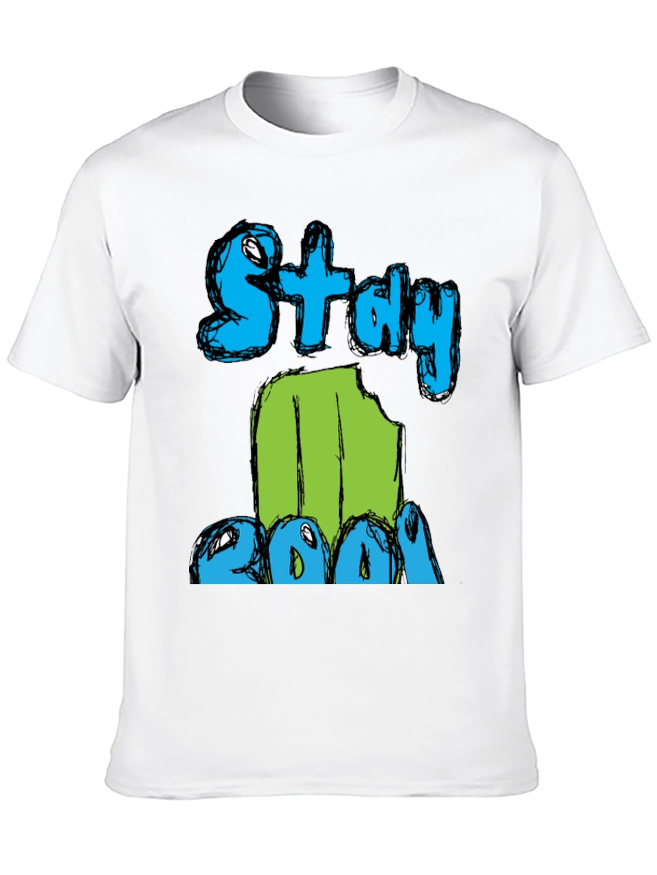 Stay Cool Graphic Print Mens Black T-Shirt