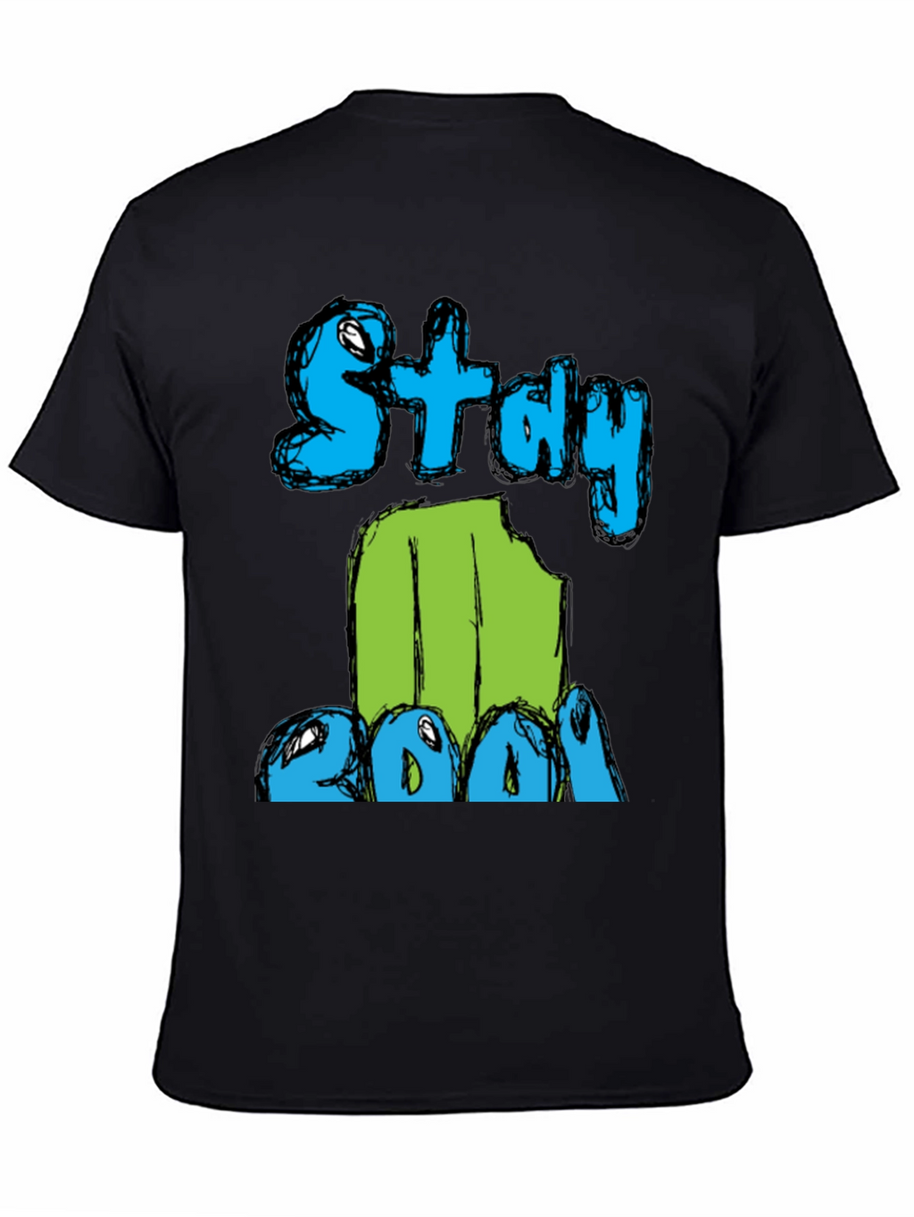 Stay Cool Graphic Print Mens Black T-Shirt