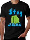 Stay Cool Graphic Print Mens Black T-Shirt