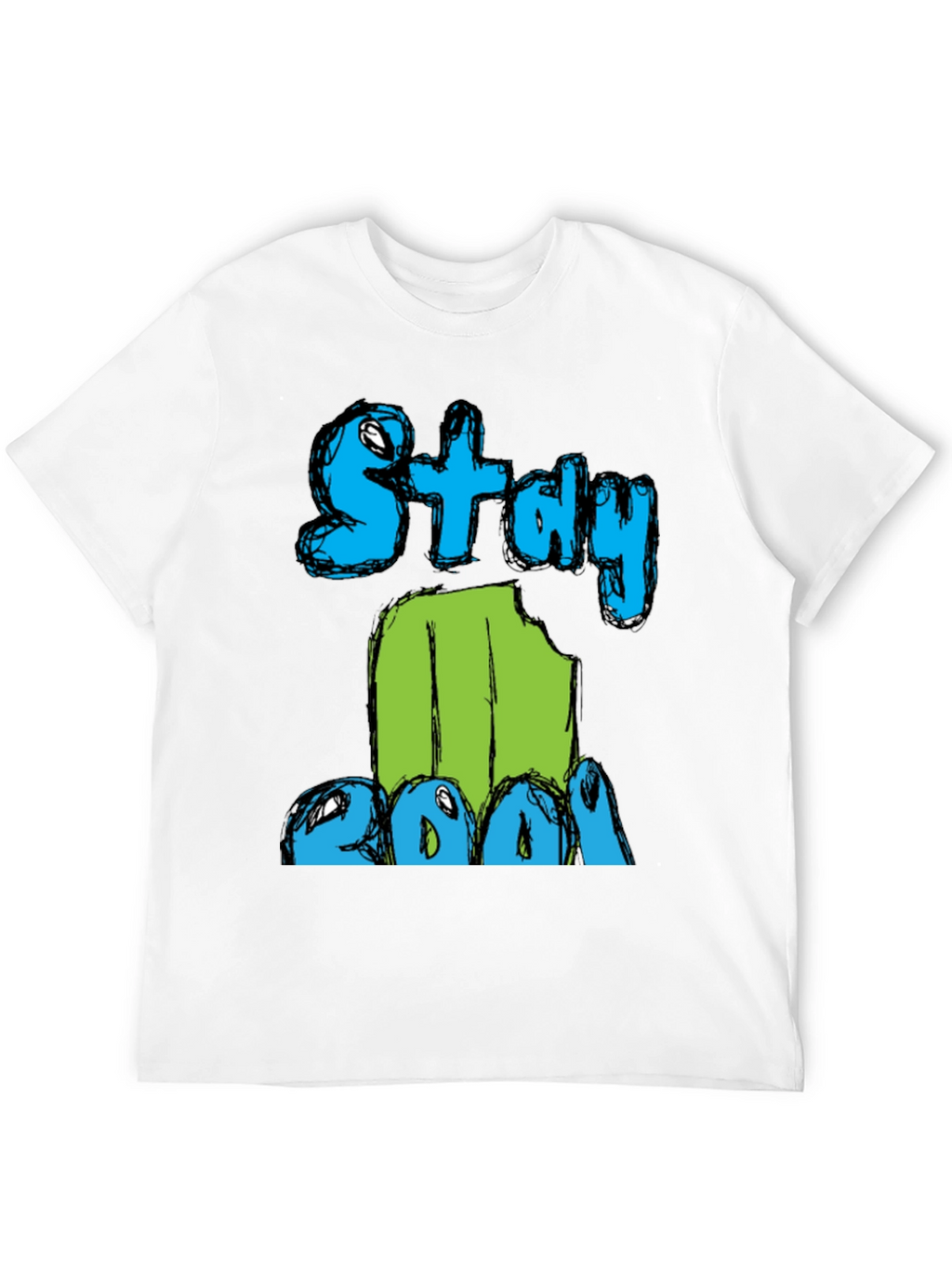 Stay Cool Graphic Print Mens Black T-Shirt