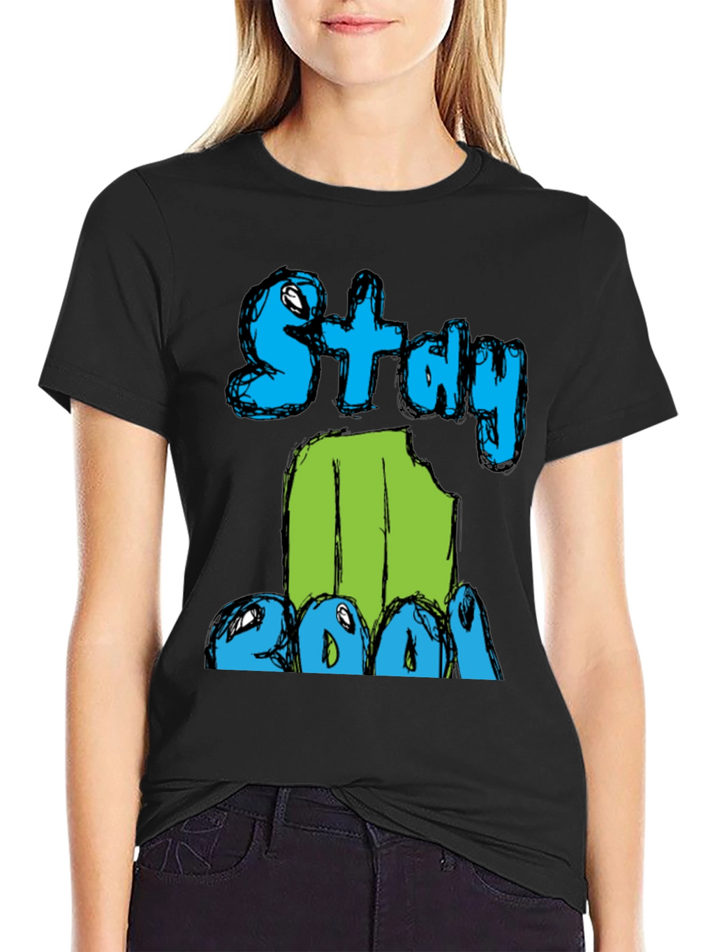 Stay Cool Graphic Print Mens Black T-Shirt