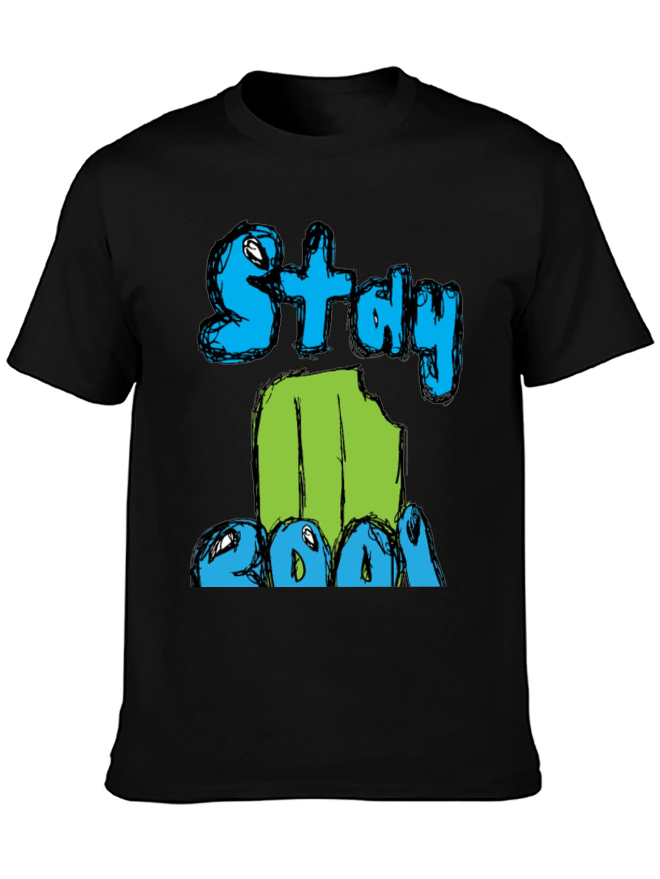 Stay Cool Graphic Print Mens Black T-Shirt